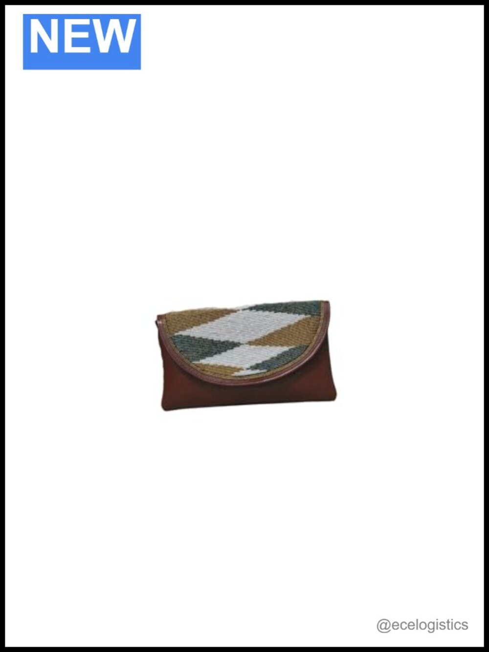 Handmade Beaded Leather Evening Clutch, Artisan Crafted, Zipper Closure